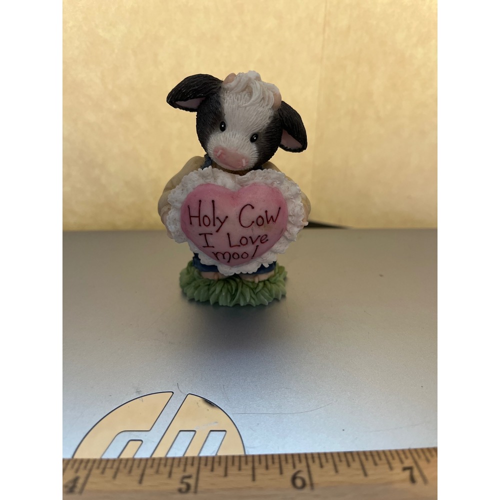 Enesco Mary's Moo Moos Holy Cow I Love Moo Cow Figurine 726117 2000 Mary Rhyner